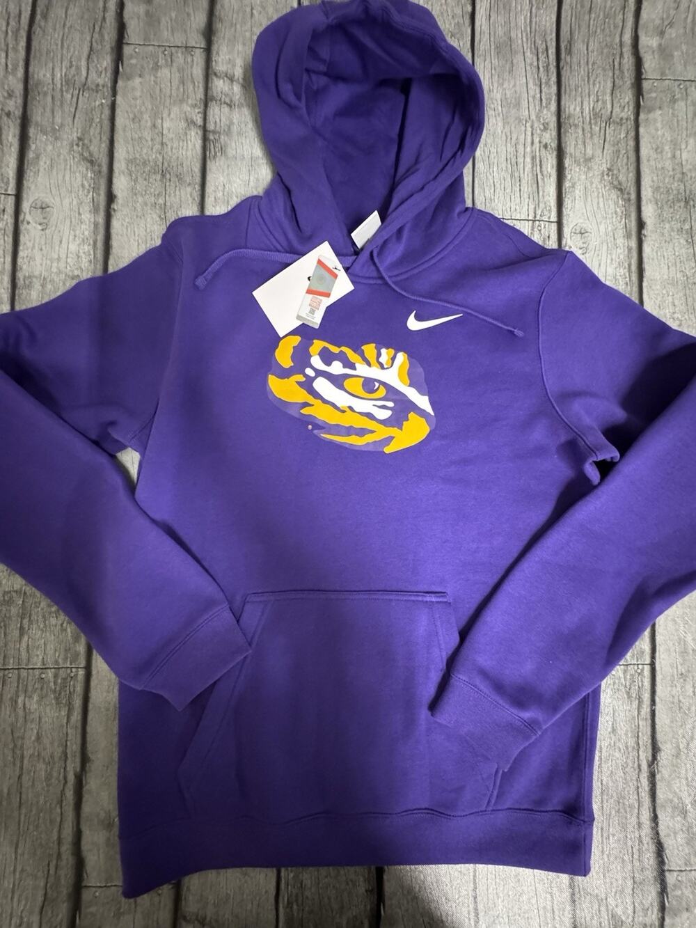 NWT Men’s Nike LSU Tigers Louisiana State Hoodie Purple Medium Tiger Eye Sweatsh